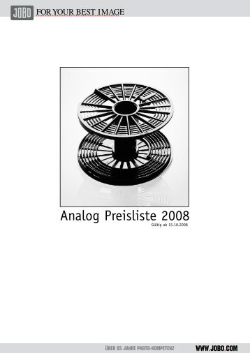 Analog Preisliste 2008 - Jobo