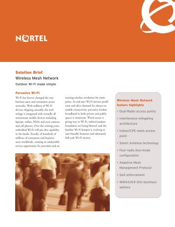 Nortel Wireless Mesh Network - 1st Computer Networks