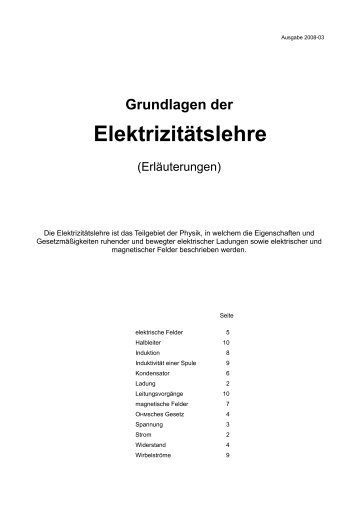 Grundlagen der Elektrizitätslehre - Aklimex.de