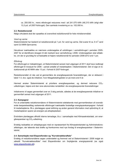 Energihandlingsplan for Statsministeriet 2008-2012