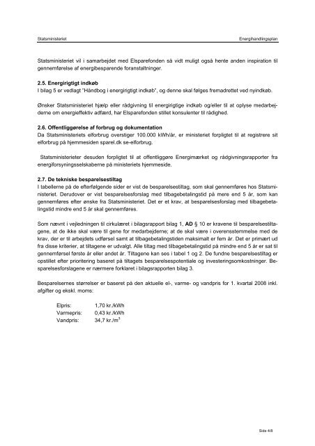 Energihandlingsplan for Statsministeriet 2008-2012