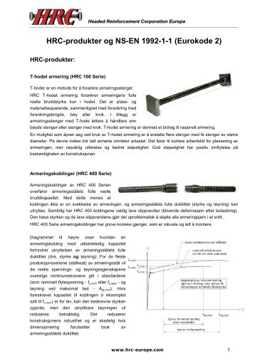 HRC-produkter og NS-EN 1992-1-1 (Eurokode 2) - HRC Europe