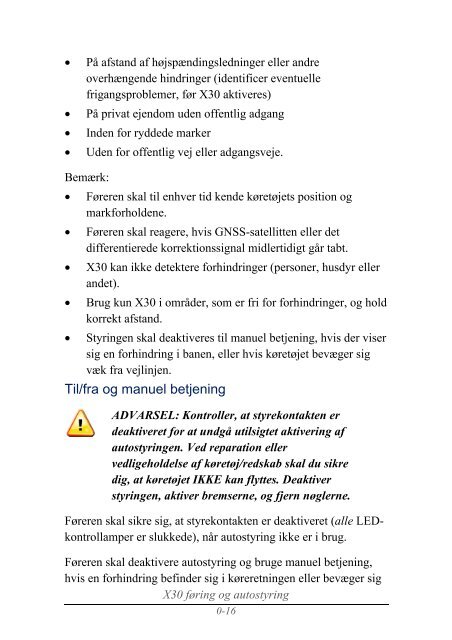 Føring og autostyring X30 - Konsollen Instruktionsbog - Topcon ...