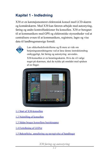 Føring og autostyring X30 - Konsollen Instruktionsbog - Topcon ...