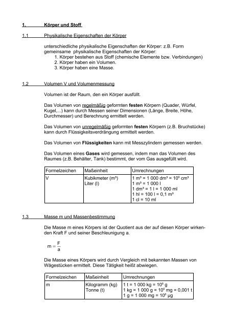 Grundlagen der Mechanik - Aklimex.de