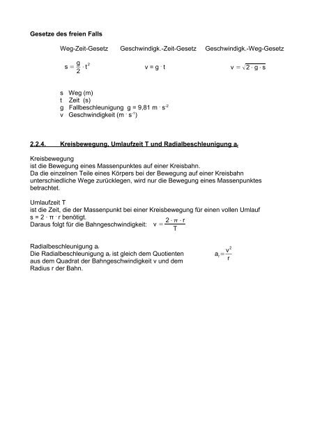 Grundlagen der Mechanik - Aklimex.de