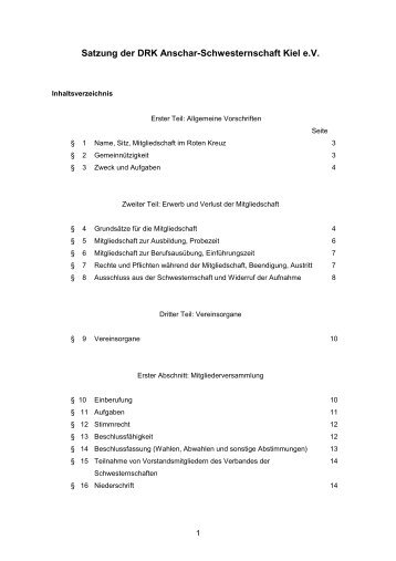 Satzung - Drk-Anschar-Schwesternschaft Kiel ev