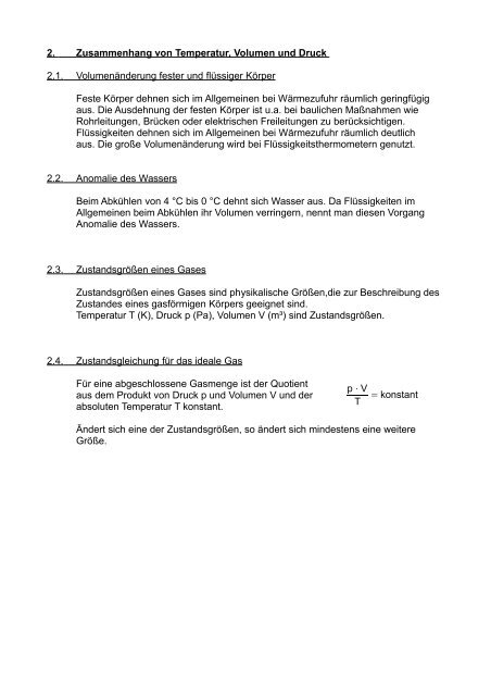 Grundlagen der Wärmelehre und Thermodynamik - Aklimex.de