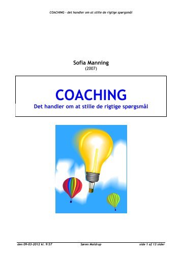 Coaching – Det handler om at stille de rigtige spørgsmål