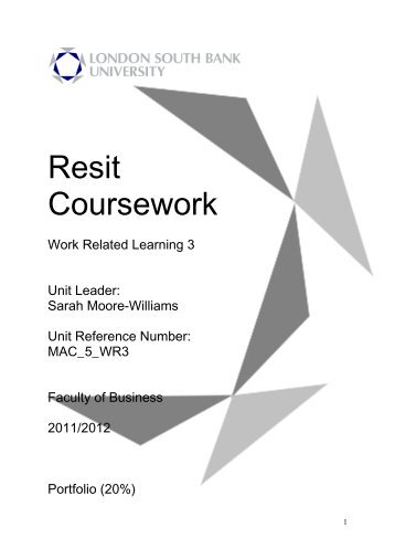 Lsbu resit coursework