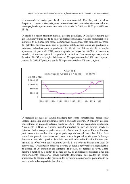 modelos de previsão para a exportação das principais commodities ...