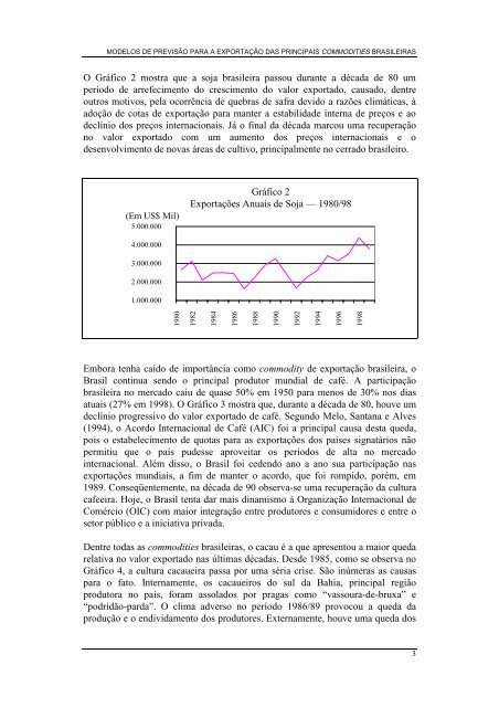 modelos de previsão para a exportação das principais commodities ...