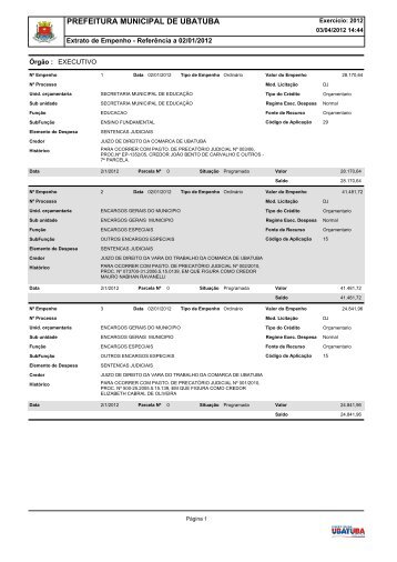 Empenhos Efetuados 02-01-2012.PDF - Secretaria Municipal de ...