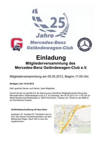 Tagesordnung - Mercedes-Benz Geländewagen-Club eV