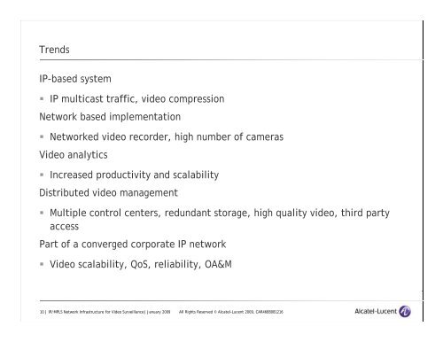 IP/MPLS Network Infrastructure for Video Surveillance