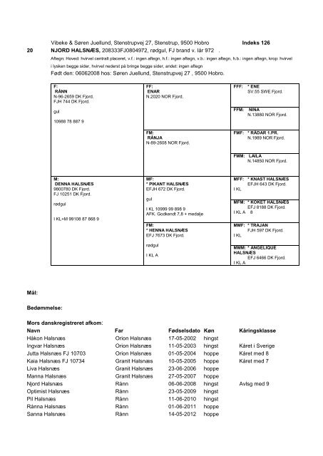 Katalog hingstek.+championat - Fjordhesten Danmark