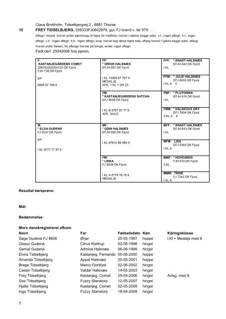 Fjordhesten Danmark - foreningen for avl og sport