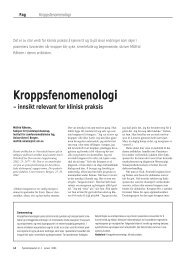 Kroppsfenomenologi - Fysioterapeuten