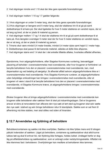 Regulativ for husholdningsaffald - Slagelse Kommune