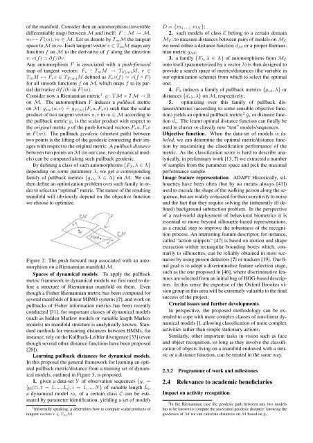 Learning manifolds of dynamical models for activity recognition