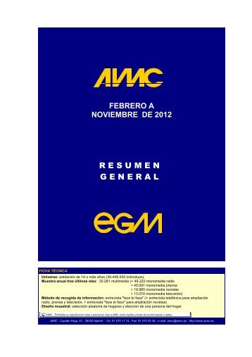 Resumen General de Resultados EGM (febrero a noviembre ... - AIMC