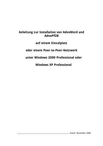 Anleitung zur Installation von AdvoWord und AdvoPfÜB ... - AnNoText