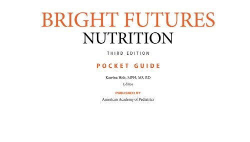 POCKET GUIDE - Bright Futures - American Academy of Pediatrics