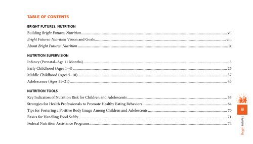 POCKET GUIDE - Bright Futures - American Academy of Pediatrics