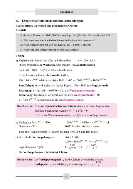 Mathematik für das Berufskolleg – Berufliches Gymnasium