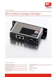 IBC ServeMaster Datalogger, Datalogger + - Energy Changes