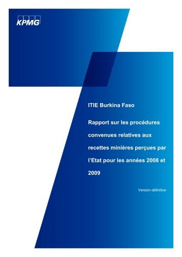 Rapport ITIE du Burkina Faso pour les années 2008 et 2009 ... - EITI