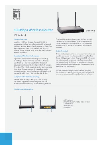 300Mbps Wireless Router - LevelOne - Quality networking products ...