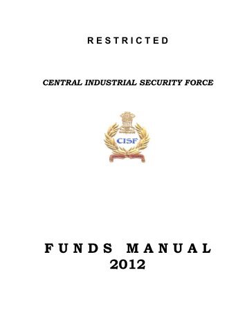 Welfare Fund Manual-2012 - Central Industrial Security Force