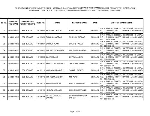 roll nominal fire RECRUITMENT