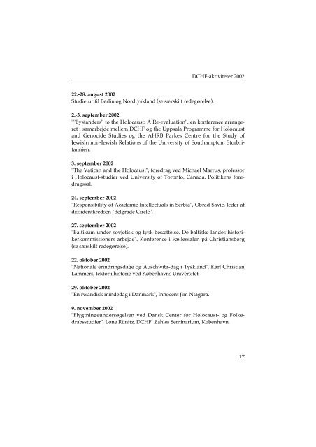 og Folkedrabsstudier årsberetning 2002 (PDF) - DIIS