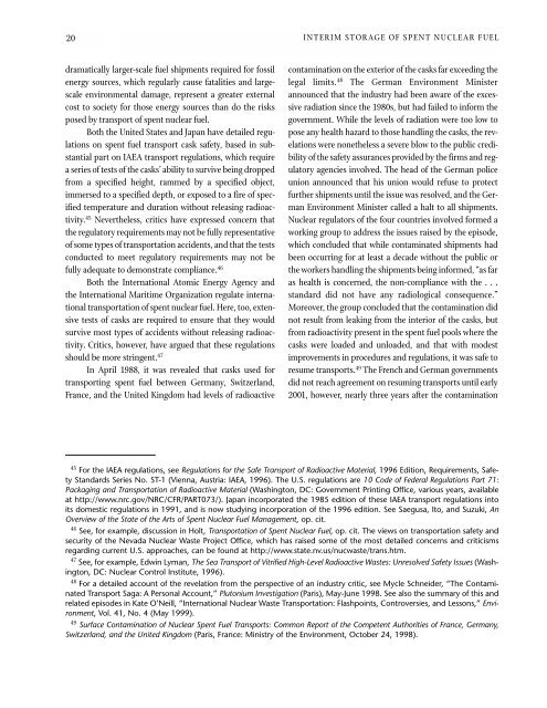 Interim Storage of Spent Nuclear Fuel - Woods Hole Research Center