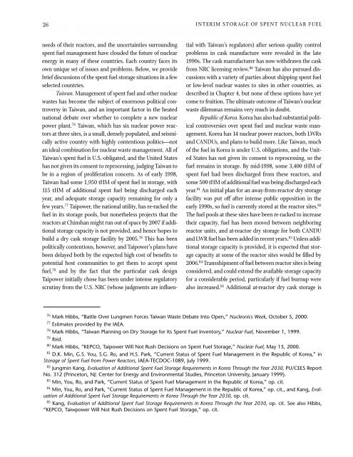 Interim Storage of Spent Nuclear Fuel - Woods Hole Research Center