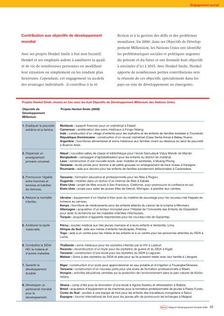 Rapport Développement Durable 2006 - Henkel