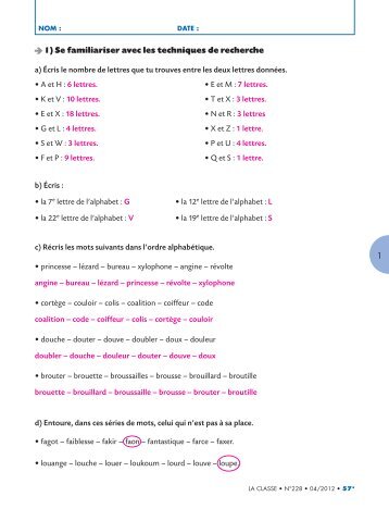 → 1) Se familiariser avec les techniques de recherche - La Classe