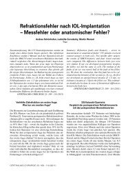 Refraktionsfehler nach IOL-Implantation - Augenklinik Petrisberg