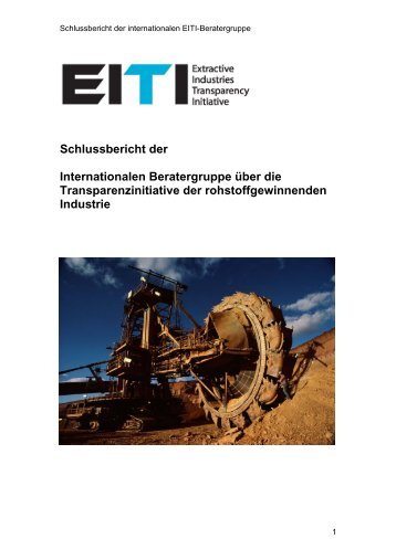 Report of the International Advisory Group - EITI