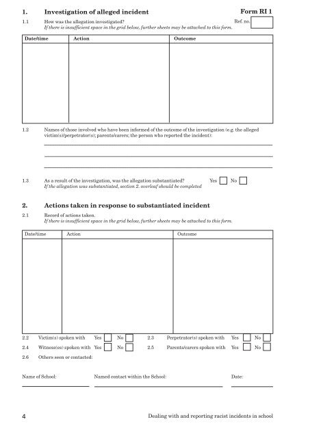 Dealing with and reporting racist incidents in school - Lincolnshire ...