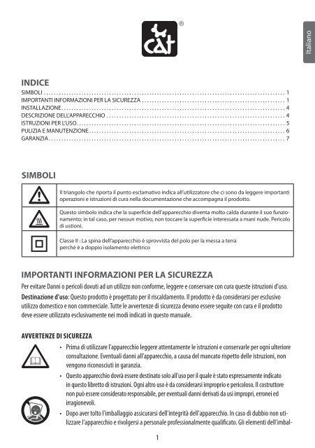 importanti informazioni per la sicurezza simboli indice - E-milione E ...