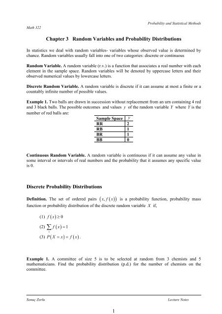 Chapter 3 Random Variables And Probability Distributions