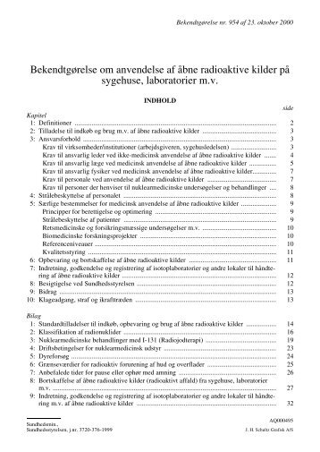 Bekendtgørelse om anvendelse af åbne radioaktive kilder på ...