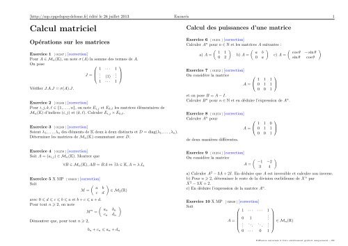 Calcul matriciel [pdf]