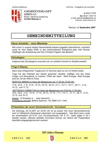 Gemeindeinfo September 2007 - Gemeinde Ebenau