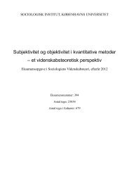 Subjektivitet og objektivitet i kvantitative metoder - sociologisk ...