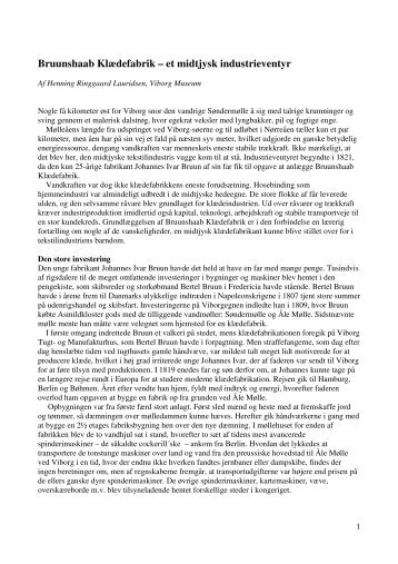 Bruunshaab Klædefabrik – et midtjysk industrieventyr