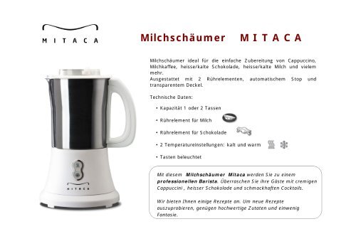 Rezepte Milchschäumer Mitaca - Amici Caffè Shop